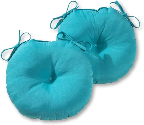 Vista 12 de Greendale Home Fashions Cojín redondo para asiento bistro de 15 pulgadas, 2 unidades (paquete de 1), Adobe Stripe