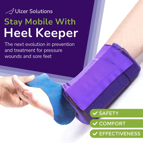 Vista 2 de Ulcer Solutions Protector de talón – Protector de talón diseñado por médicos para úlceras por presión, cojín de descarga transpirable