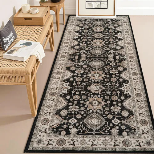 Vista 88 de Alfombra de pasillo lavable de 2 x 3: alfombras antideslizantes con parte trasera de goma, alfombra de cocina suave, alfombra pasillo estilo granja