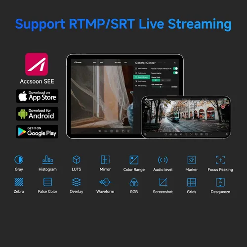 Vista 8 de Accsoon Transmisor y receptor HDMI inalámbrico SDI CineView Master 4K, 4K60/1080p60, transmisión Tri-Band 8202ft 25ms Lat, 1 iOS+ 4 App Monitoring