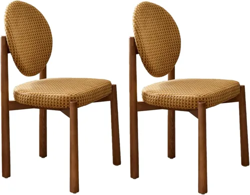 Vista 14 de Upholstered Dining Chairs with Fabric/Plush Cushion, Wooden Dining Room Chair Set of 1/2/4, Kitchen Chair for Living Room Balcony Black+brown