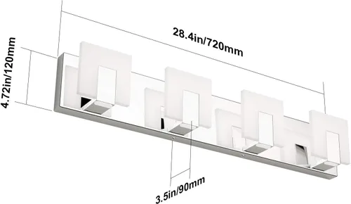 Vista 9 de Aipsun Moderna lámpara LED de tocador para baño, acrílico blanco esmerilado, arriba y abajo, accesorios de pared sobre espejo
