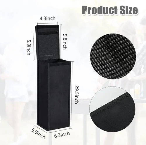 Vista 2 de 2 bolsas de almacenamiento para utensilios de parrilla, tela Oxford negra, impermeable, bolsas de almacenamiento de herramientas de barbacoa, bolsa