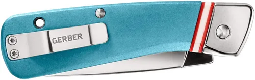 Vista 2 de GERBER GEAR 31-003723 Cuchillo de bolsillo plegable Straightlace, hoja de borde fino de 2.9 pulgadas, azul