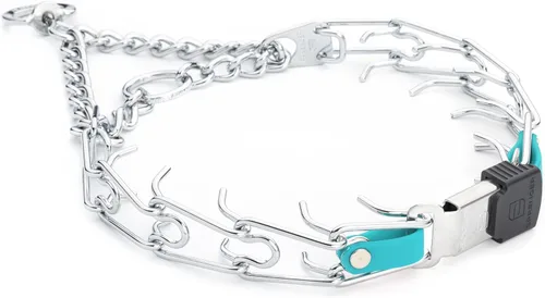 Vista 39 de Collar de perro de acero cromado Herm Sprenger para perros pequeños con hebilla de liberación rápida ClicLock y inserto de Biothane Collar de punta