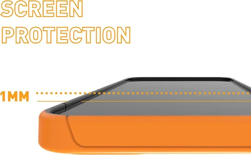 Vista 6 de Armor Signature - Funda para iPhone 12 Mini, color naranja con cinta gris