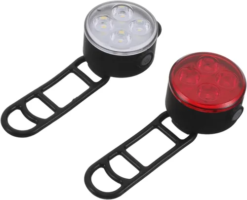 Vaguelly Rechargeable LED Bike Light Set Front and Rear Bicycle Taillight and Headlight for Night Riding Mountain and Road Bikes Waterproof Cycling