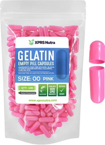 Vista 25 de XPRS Nutra Size 00 Empty Capsules - 500 Count Empty Gelatin Capsules - Pills DIY Capsule Filling - Fillable Pill Gel Caps for Do-It-Yourself