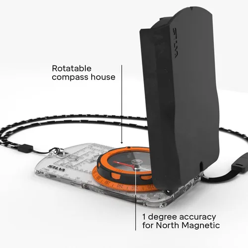 Vista 6 de Silva Expedition S Compass Marcas luminosas nocturnas Perfecto para navegación, senderismo, senderismo y caza