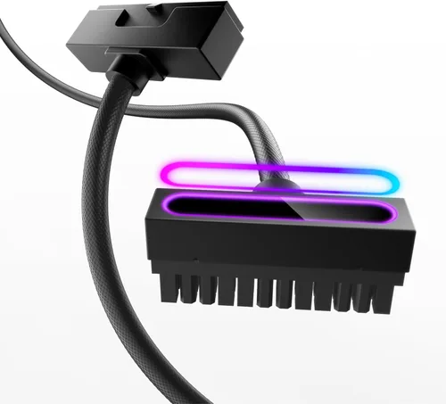 Vista 9 de AsiaHorse Hydrus-24PIN - Extensión de fuente de alimentación de placa base ATX de 24 pines, diseño de ángulo recto de 90°, fuente de alimentación