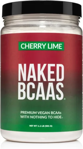 NAKED Polvo de Aminoácidos BCAA de Cereza y Lima, Fórmula 100% Pura 2:1:1, Aminoácidos Veganos de Cadena Ramificada, Suplemento de Polvo BCAA