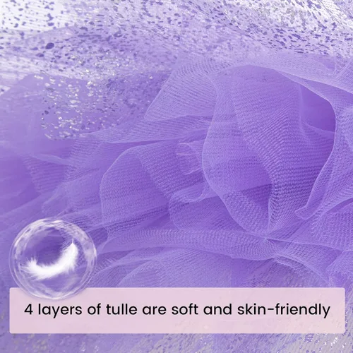 Vista 3 de Simplicity Falda tutú de tul de 4 capas para bebé 6 meses a 8 años