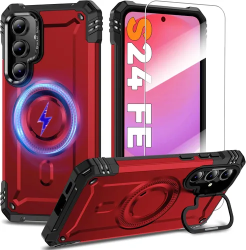 Vista 53 de Funda magnética para Samsung Galaxy S25+ Plus/Galaxy S24+ Plus [Soporte de anillo de cámara integrado] [Protector de pantalla]