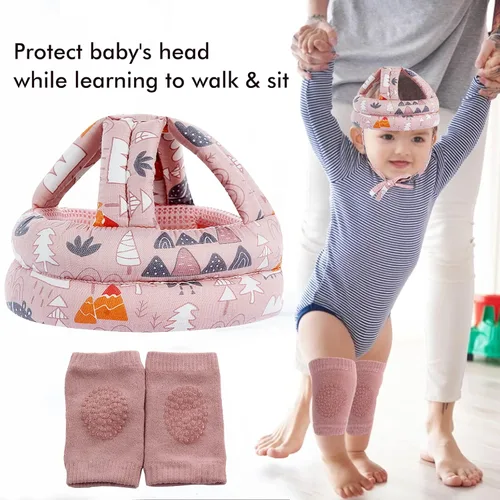 Vista 5 de BB-1003 - Casco de seguridad para bebé, transpirable y ajustable, cojín para la cabeza, para correr, caminar y gatear (rosa), BB-1003