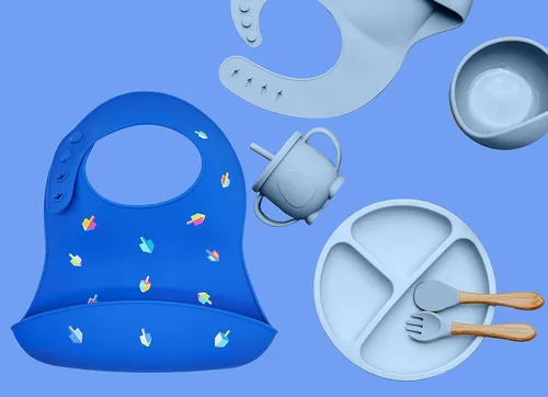 Vista 3 de The Dreidel Company Babero para bebé Hanukkah
