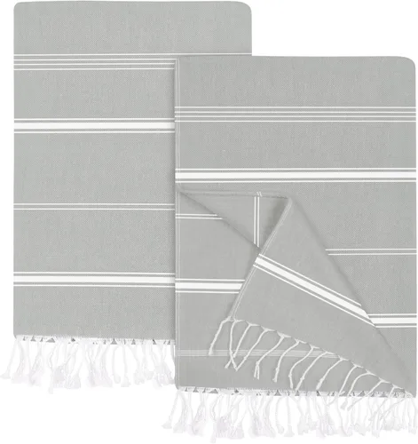 Vista 29 de Utopia Towels Paquete de 2 toallas de playa turcas, de 40 x 72 pulgadas, de gran tamaño, 100% algodón, sin arena, ligera, absorbente, de secado