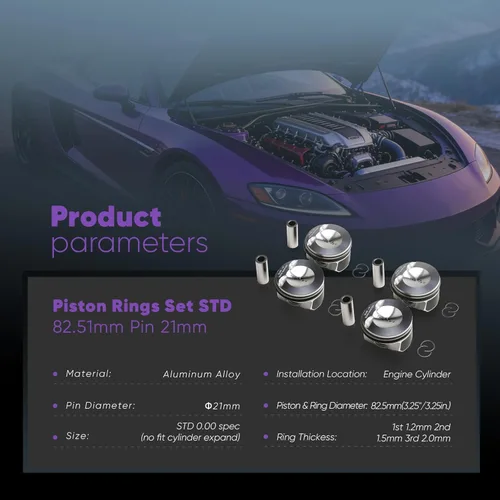 Vista 2 de 06H107065AM ATG Kit de pistón modificado y anillo de pistón 21mm de reemplazo para VW EOS Golf GTI Jetta Passat CC Tiguan AUDI A3 A4 A5 Allroad
