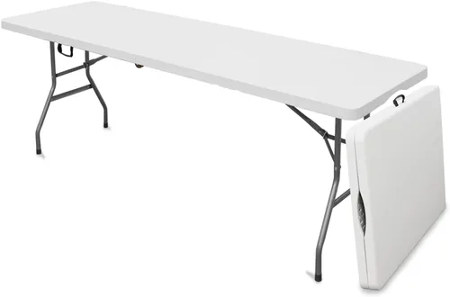 Vista 14 de AJP Distributors Mesa plegable portátil de plástico de 3 pies 34 pulgadas, parte superior resistente con asa de transporte, interior y exterior