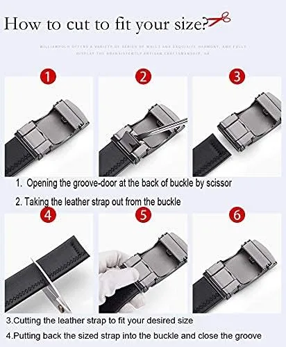 Vista 7 de VANNANBA Ratchet Belts for Men,Leather Automatic Belt Men,with Elegant Gift Box