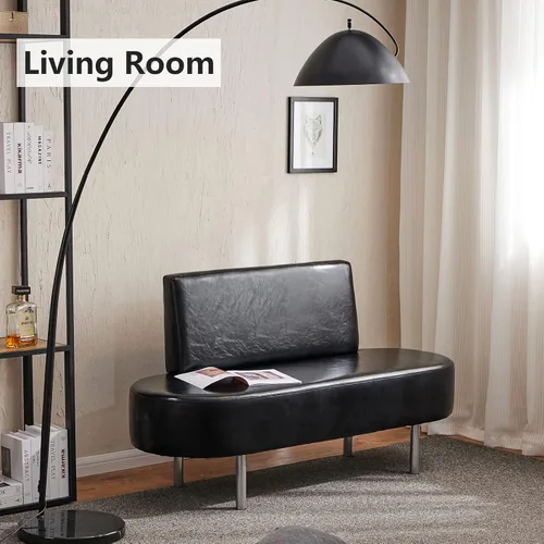 Vista 9 de OmySalon Asiento de banco para sala de espera, banco de recepción de salón, silla de oficina con respaldo, silla de vestíbulo de invitados