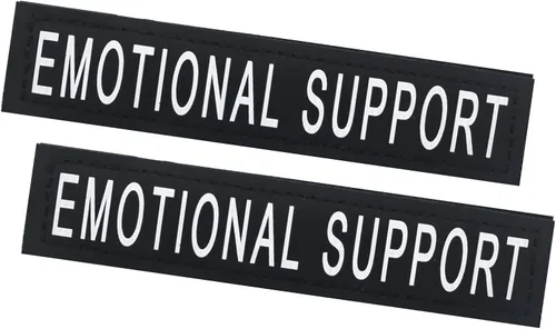 Vista 26 de Parches extraíbles para perros de servicio, paquete de 2 parches para arnés de perro con respaldo de gancho, parches negros para chaleco para perros