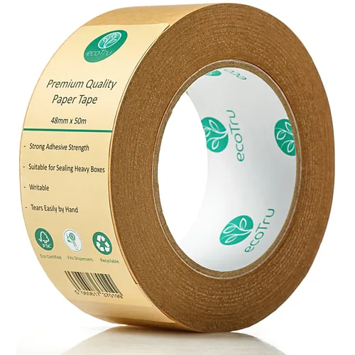 Cinta de embalaje de papel kraft ultra fuerte, cinta de embalaje marrón resistente para sellado de cajas y cartones, empaque, envío, mudanza y