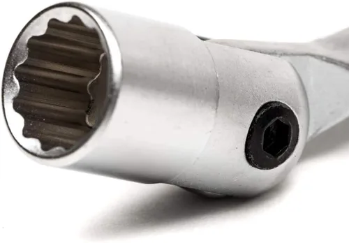 Vista 2 de URREA Llave de cabeza flexible de 12 puntos, llave combinada de cabeza flexible de 0.512 in con extremo de caja de trinquete y extremo abierto fijo
