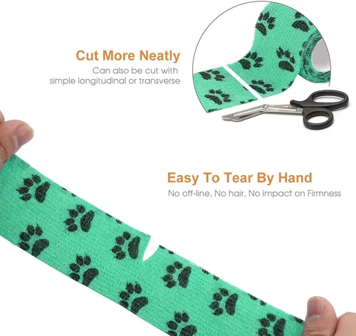 Vista 6 de AUPCON Vet Wrap - Vendajes cohesivos a granel, vendaje autoadhesivo, envoltura autoadhesiva no tejida para perros, mascotas, animales y esguinces