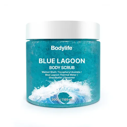 Blue Lagoon Body Scrub Exfoliating Sea Salt Body Scrub for Body Moisturizing Body Polish Dead Skin Remover Hydrating Shower Bath Body Exfoliator