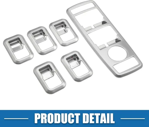 Vista 6 de Interruptor de ventana eléctrica para automóvil, bisel para Mercedes Benz a B C E GLE GLA CLA GLK Clase ABS tono plateado (juego de 1)