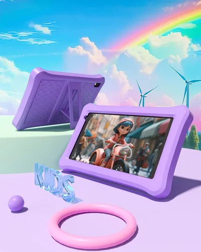 Vista 5 de Tableta para niños de 7 pulgadas Android 11 Tablet para niños, 2 GB de RAM 32 GB ROM Tablet de aprendizaje con funda, Bluetooth, WiFi, tableta