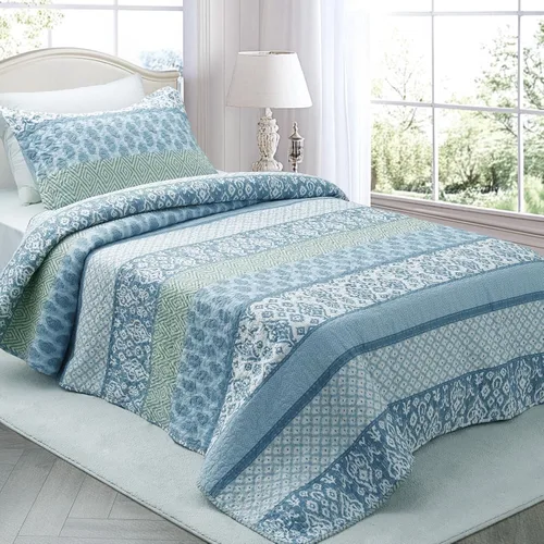 Vista 17 de KASENTEX Juego de colcha individual, colcha ligera, colcha reversible, ropa de cama impresa con diseño campestre, funda de edredón prelavada - Ropa