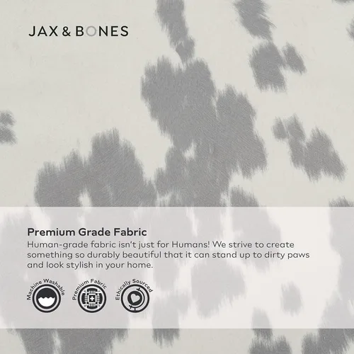 Vista 2 de Jax & Bones Acogedora cama para perro, almohadilla plana extragrande lavable que se adapta a jaulas y perreras estándar, tapete gris 42 x 18