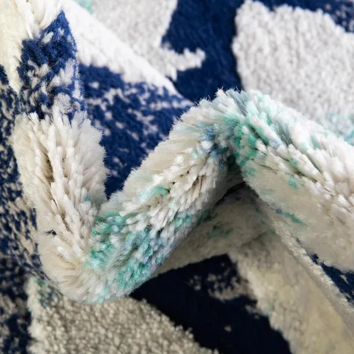 Vista 6 de Unique Loom Ariel Collection - Alfombra de área con diseño de peces (9 pies x 12 pies 2 pulgadas, rectangular, azul/marfil)