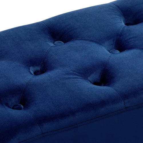 Vista 95 de DUHOME Banco otomano moderno de terciopelo, tapizado con botones, banco de pie de cama con base dorada para entrada, sala de estar, comedor