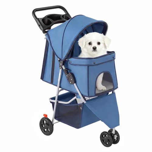 Vista 12 de [Usado] NEWBULIG Cochecito para mascotas de 3 ruedas para perros y gatos Negro
