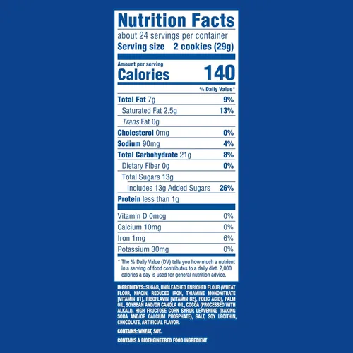 Vista 2 de OREO Galletas sándwich de chocolate de doble relleno, tamaño fiesta, 24.95 onzas