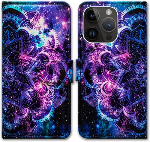 Vista 17 de Bcov Funda para iPhone 15 Pro, de piel con tapa y soporte para tarjeta y soporte para iPhone 15 Pro