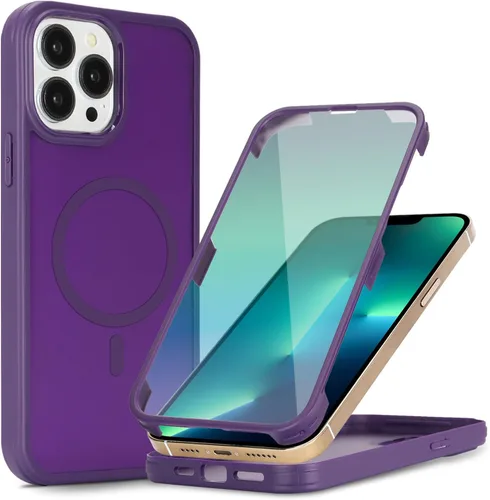 Vista 14 de Funda magnética para iPhone 12 mini con protector de pantalla integrado, compatible con MagSafe, para Apple 12 Mini, fundas de cuerpo completo