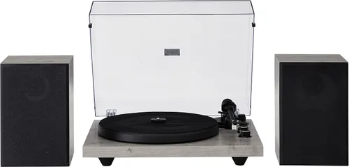 Vista 10 de Crosley C62A-WA - Tocadiscos Bluetooth de vinilo de 2 velocidades con transmisión por correa con altavoces incluidos y amplificador integrado, nogal