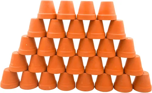 Vista 25 de Mini macetas de terracota – Macetas pequeñas de arcilla para suculentas, cactus, manualidades de bricolaje, jardín de hadas, proyectos escolares