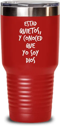 Vista 9 de Regalos catolica cristianas vaso en espanol con versiculos de la biblia para padres estad quietos