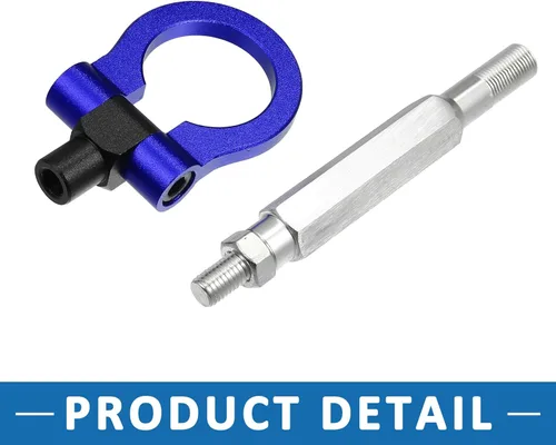 Vista 4 de Anillo de remolque de parachoques delantero Tornillo de gancho de remolque para Subaru BR-Z 2013-2018 aleación de aluminio azul