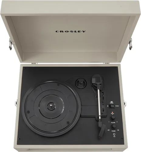 Vista 9 de Crosley CR8017B-DU Voyager - Tocadiscos de vinilo portátil vintage con entrada/salida Bluetooth y altavoces integrados, color duna
