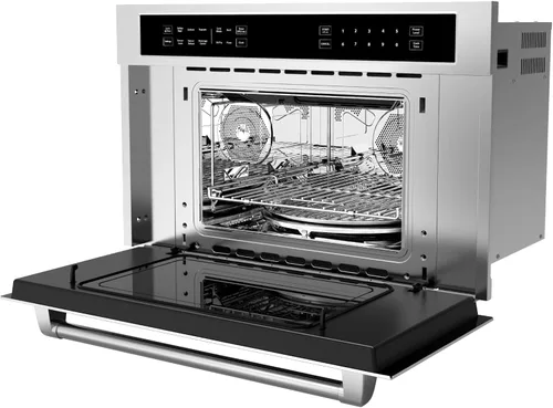 Vista 8 de GarveeHome Horno de convección de microondas de 30 pies, horno microondas integrado de 1.6 pies cúbicos con freidora de aire, puerta desplegable