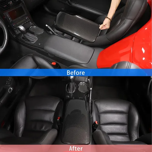 Vista 2 de Cubierta de panel de caja de reposabrazos compatible con Chevy Corvette C6 2005-2013, caja de reposabrazos de control central, accesorios