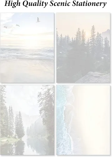 Vista 2 de Papelería escénica Naturaleza - Paquete de 48