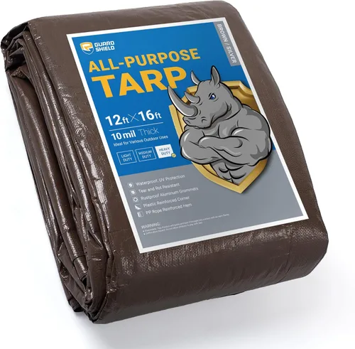Vista 23 de GUARD SHIELD - Lona resistente, impermeable, de polietileno, gruesa, resistente a los rayos ultravioleta, con ojales, para exteriores, 6 x 8 pies