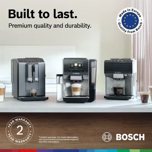 Vista 12 de Bosch Máquina de café y café expreso totalmente automática, bebidas de un solo toque, estilo barista, súper cafetera de doble taza, gran capacidad