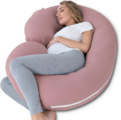 Vista 17 de INSEN Almohada de embarazo refrescante, almohada de maternidad para mujeres embarazadas (azul refrescante)